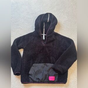 Calvin Klein Black Fleece Kids Sherpa Half Zip Hoodie Jacket